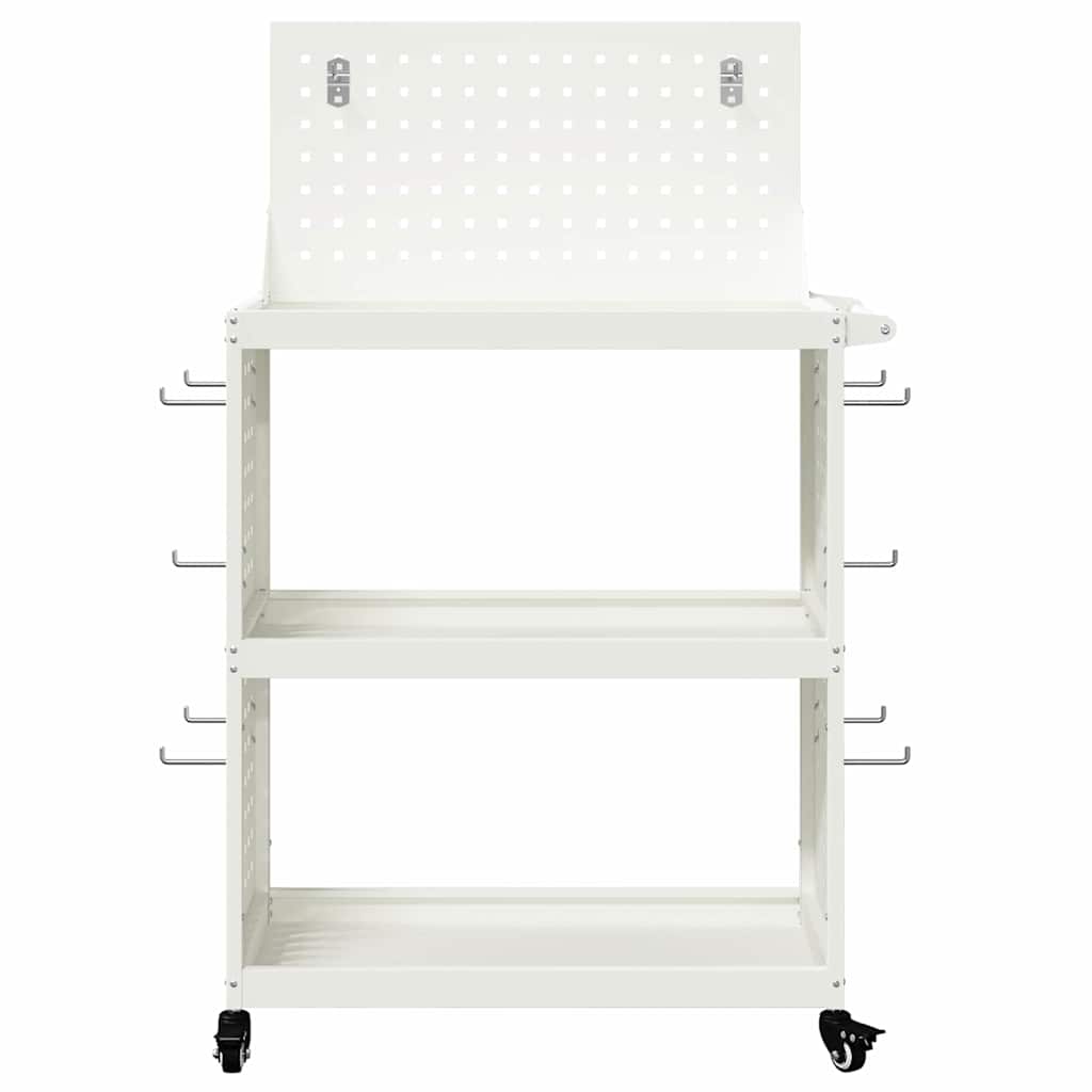 vidaXL Wózek narzędziowy Biały 65 x 35 x 111 cm Stal zimnogięta