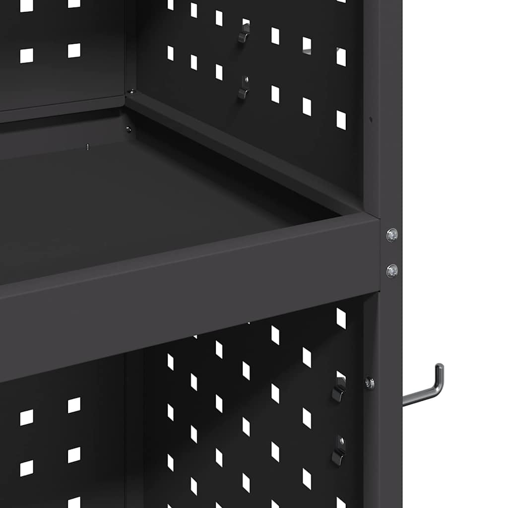 vidaXL Wózek narzędziowy Czarny 65 x 35 x 111 cm Stal zimnogięta