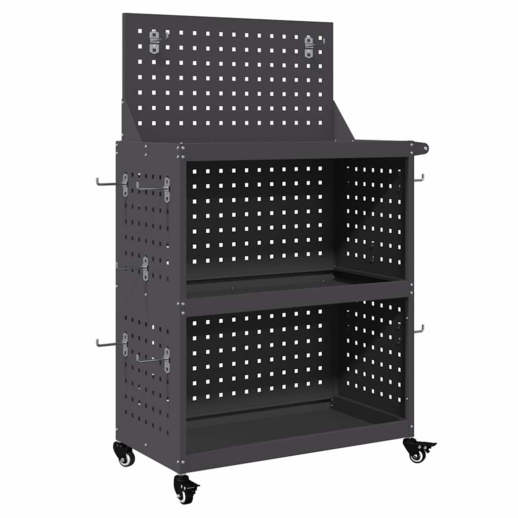 vidaXL Wózek narzędziowy Czarny 65 x 35 x 111 cm Stal zimnogięta