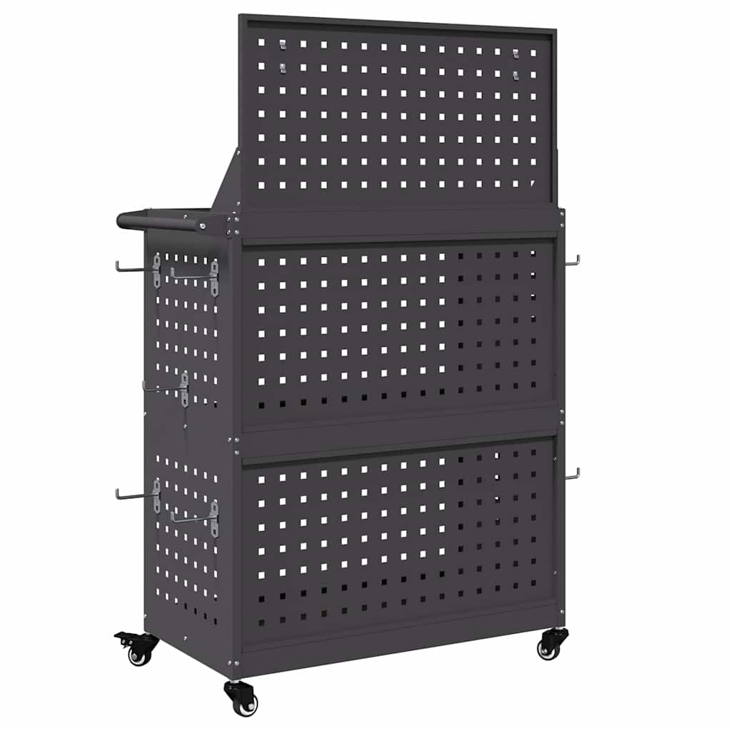vidaXL Wózek narzędziowy Czarny 65 x 35 x 111 cm Stal zimnogięta