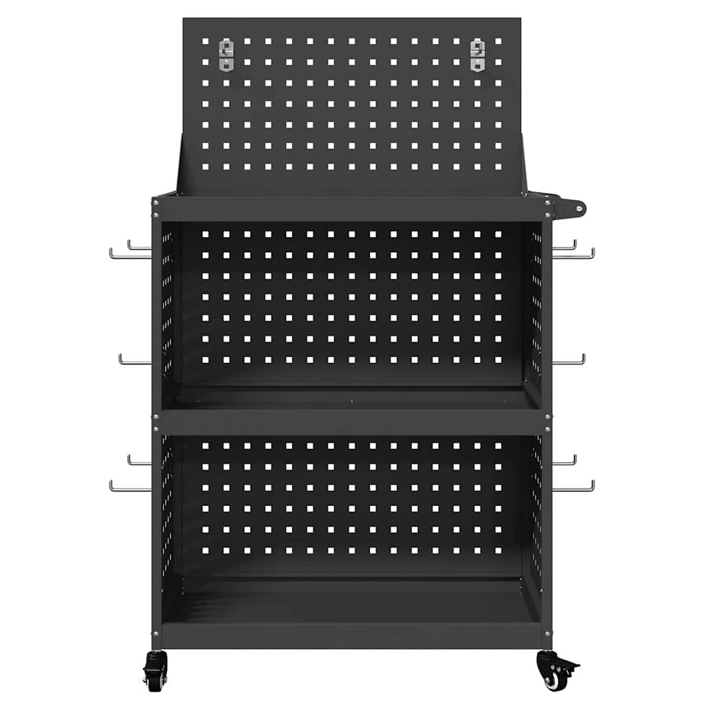 vidaXL Wózek narzędziowy Czarny 65 x 35 x 111 cm Stal zimnogięta