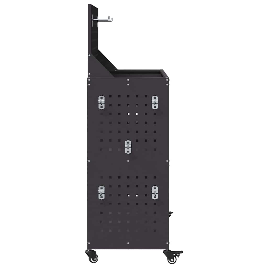 vidaXL Wózek narzędziowy Czarny 65 x 35 x 111 cm Stal zimnogięta
