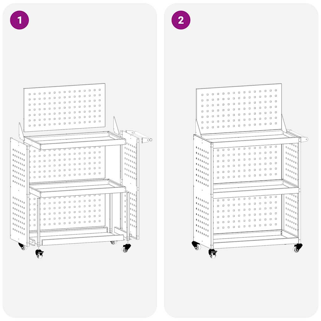 vidaXL Wózek narzędziowy Biały 65 x 35 x 111 cm Stal zimnogięta