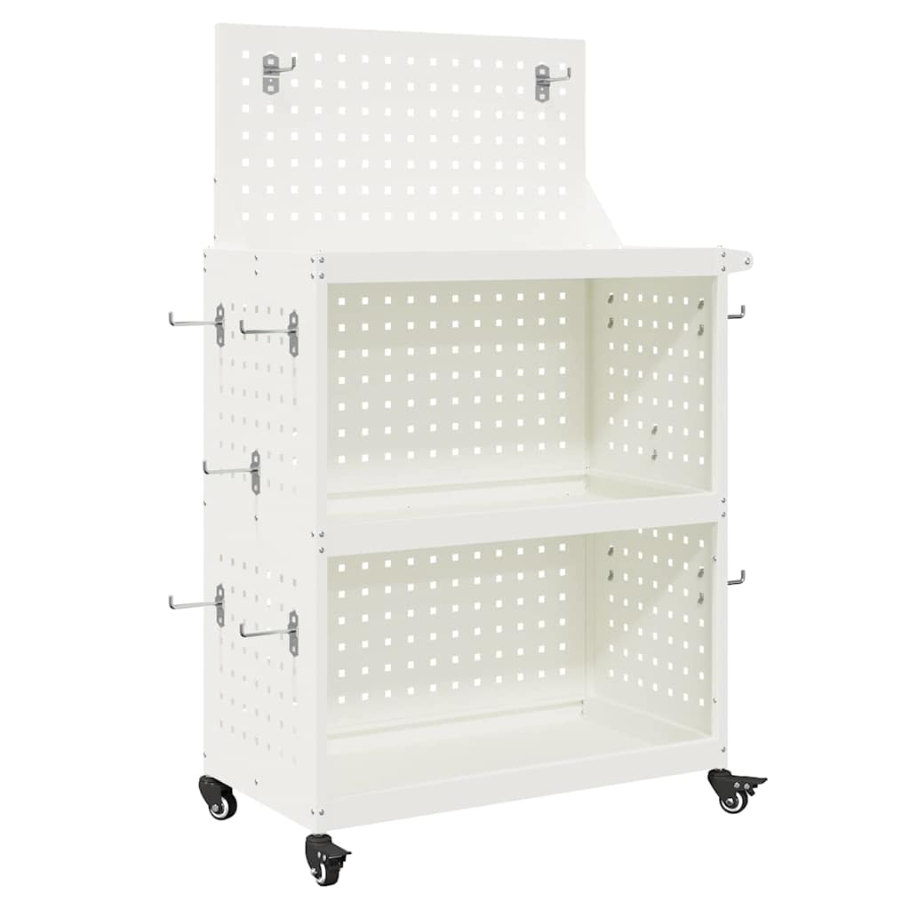 vidaXL Wózek narzędziowy Biały 65 x 35 x 111 cm Stal zimnogięta