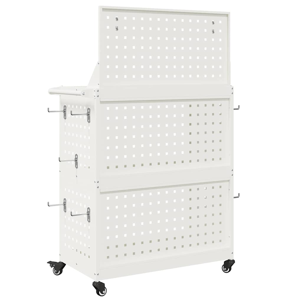 vidaXL Wózek narzędziowy Biały 65 x 35 x 111 cm Stal zimnogięta