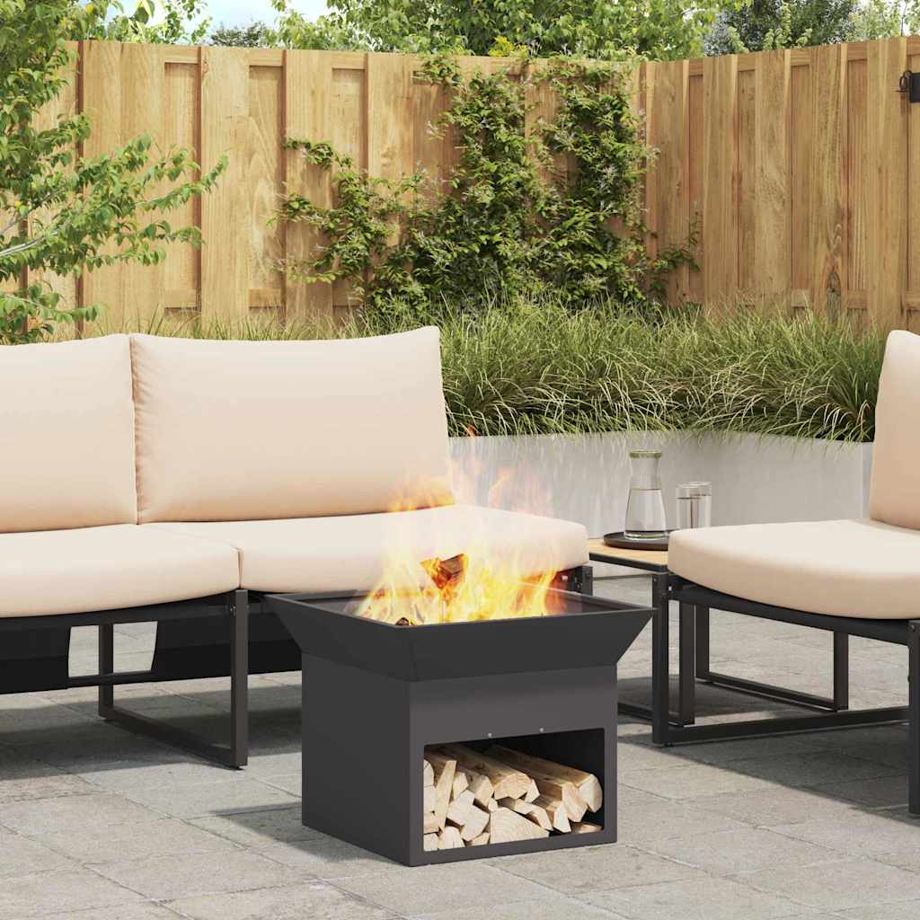 vidaXL Kominek Czarny 50 x 50 x 40 cm Stal
