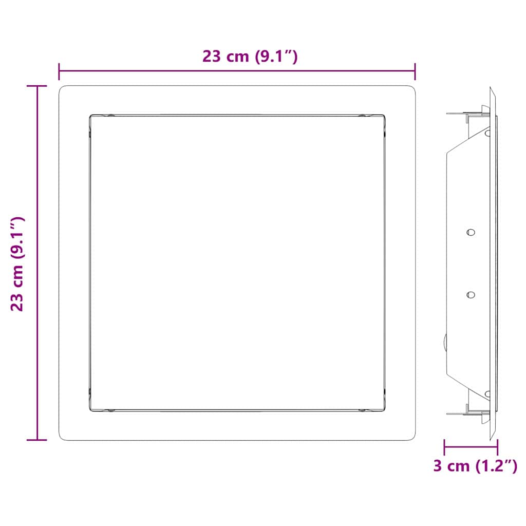 vidaXL Panel dostępu 2 pcs Biały 23 x 23 x 3 cm Stal