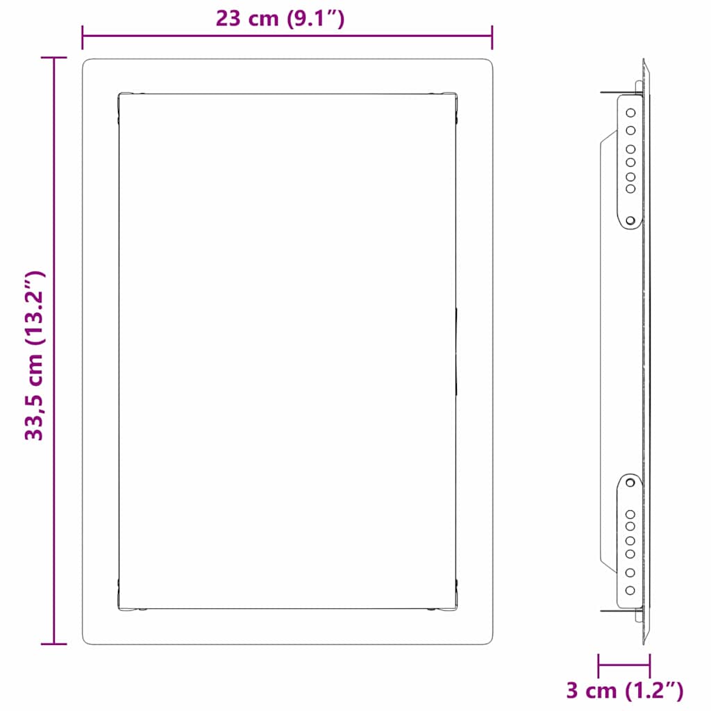 vidaXL Panel dostępu Biały 33,5 x 23 x 3 cm Stal