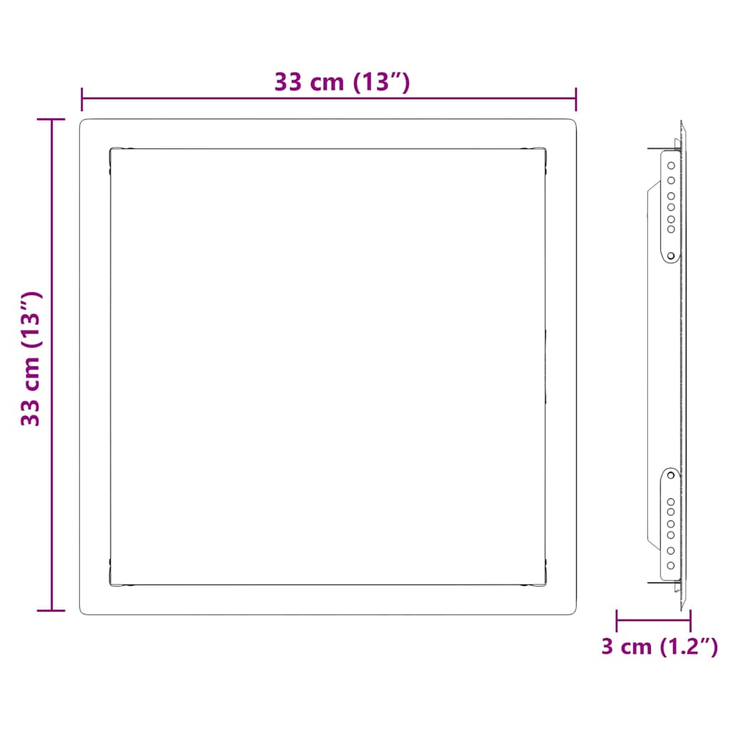 vidaXL Panel dostępu Biały 33 x 33 x 3 cm Stal