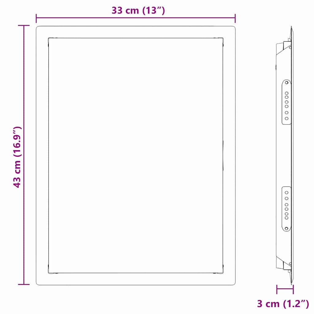 vidaXL Panel dostępu Biały 43 x 33 x 3 cm Stal