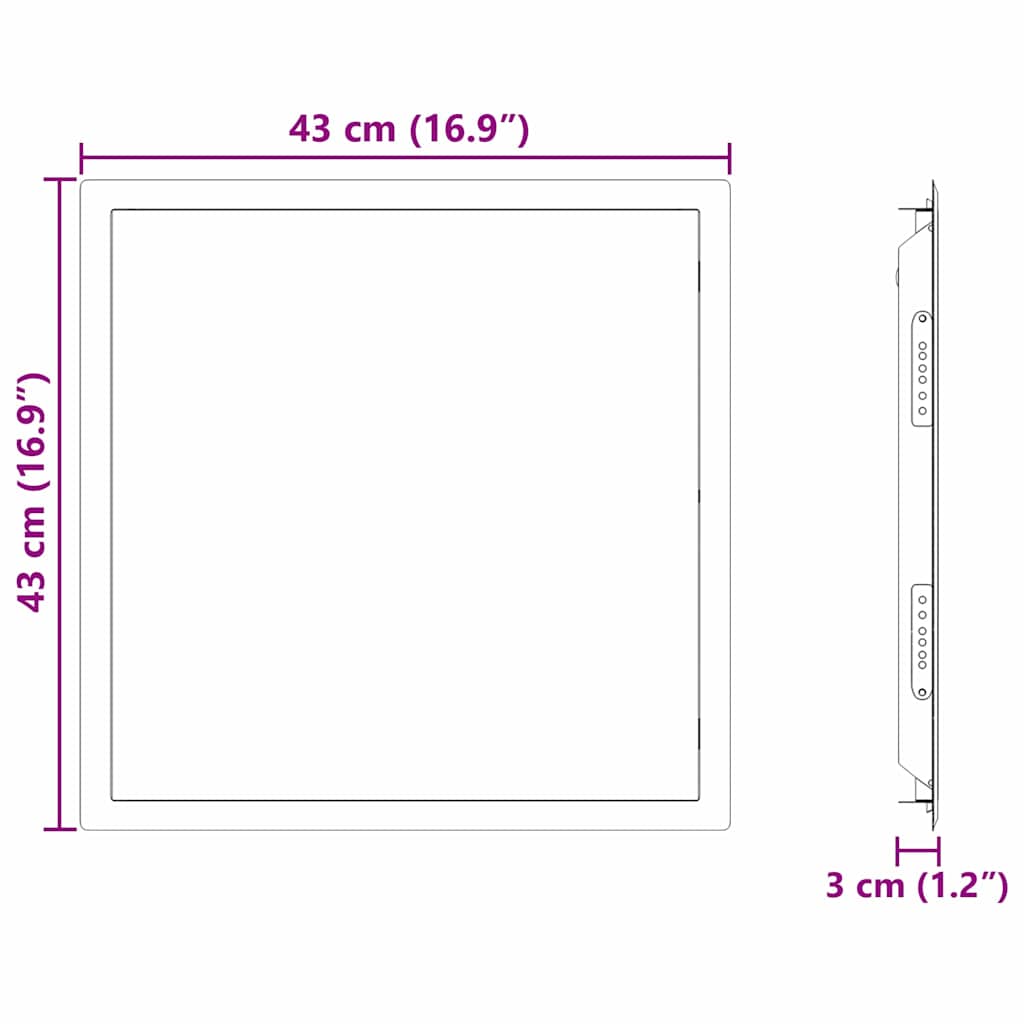 vidaXL Panel dostępu Biały 43 x 43 x 3 cm Stal