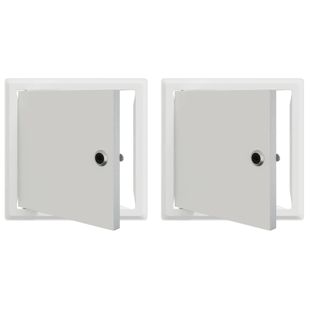 vidaXL Panel dostępu 2 pcs Biały 23 x 23 x 3 cm Stal