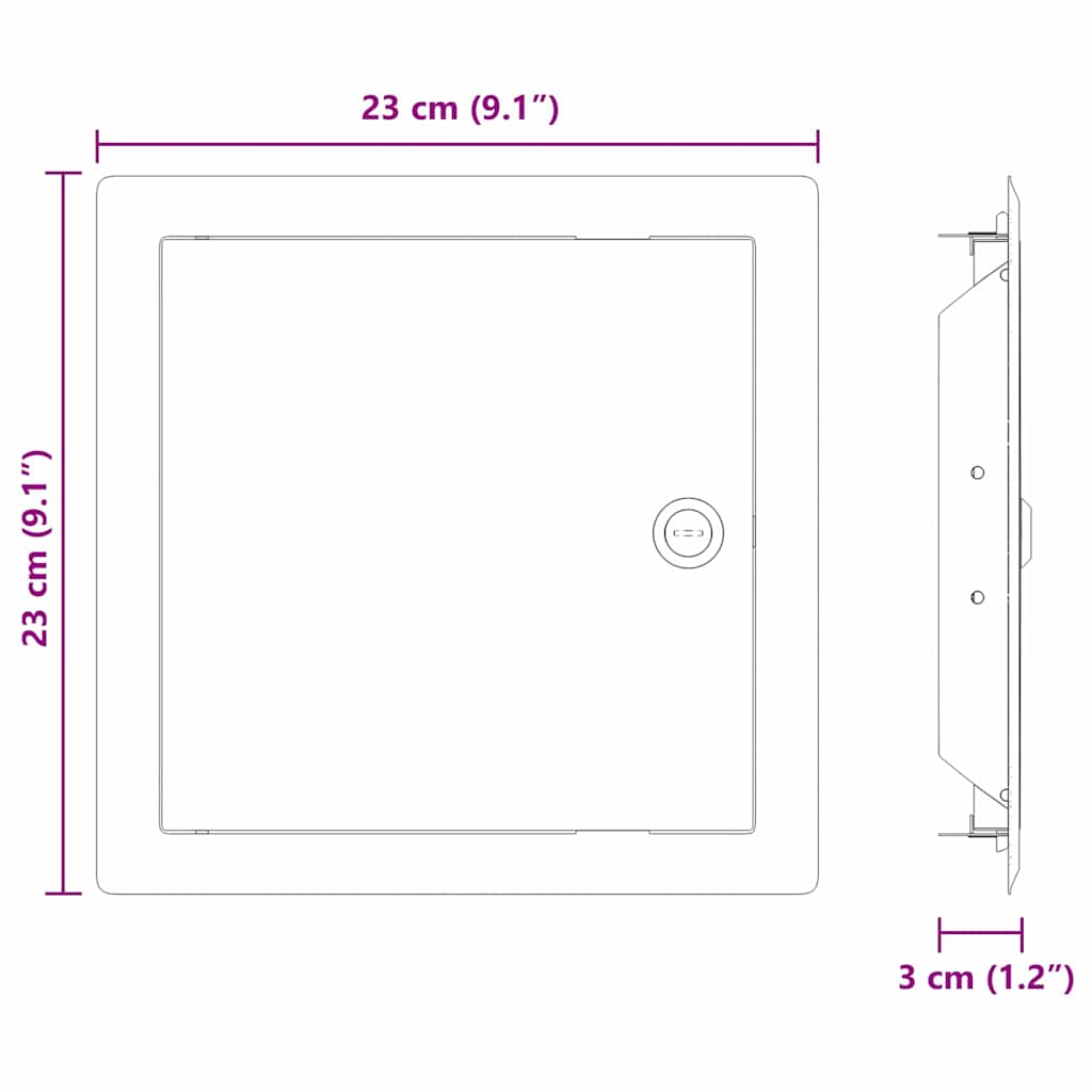 vidaXL Panel dostępu 2 pcs Biały 23 x 23 x 3 cm Stal