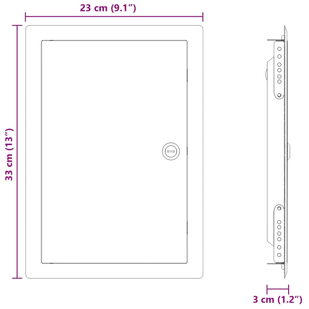 vidaXL Panel dostępu Biały 33 x 23 x 3 cm Stal
