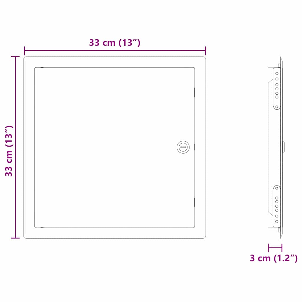 vidaXL Panel dostępu Biały 33 x 33 x 3 cm Stal