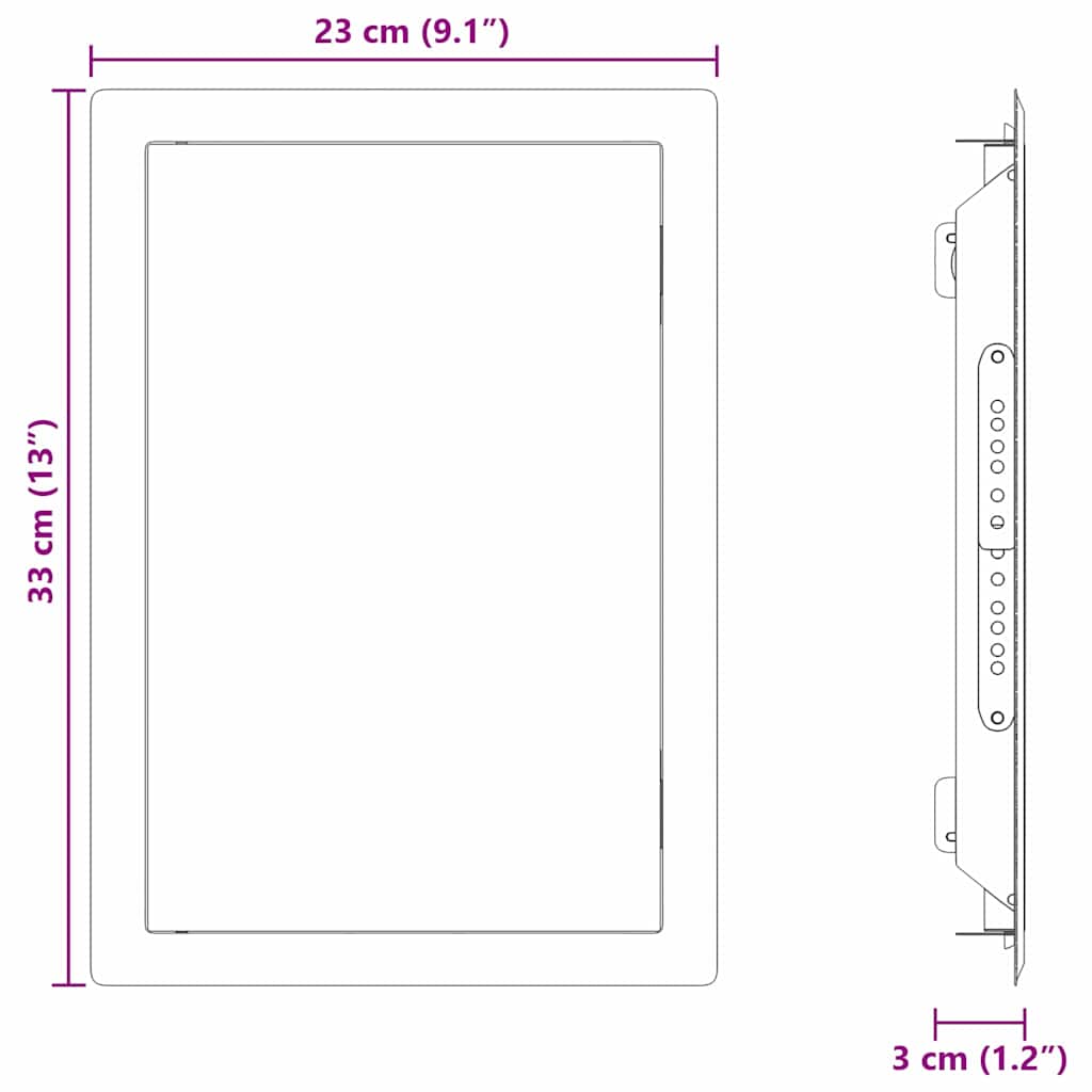 vidaXL Panel dostępu Biały 33 x 23 x 3 cm Stal