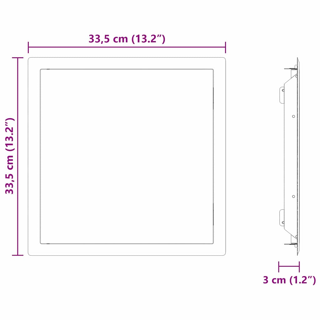 vidaXL Panel dostępu Biały 33,5 x 33,5 x 3 cm Stal