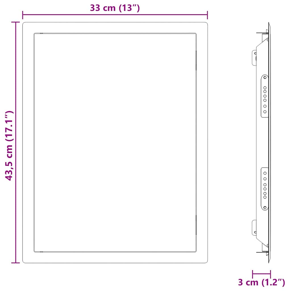 vidaXL Panel dostępu Biały 43,5 x 33 x 3 cm Stal