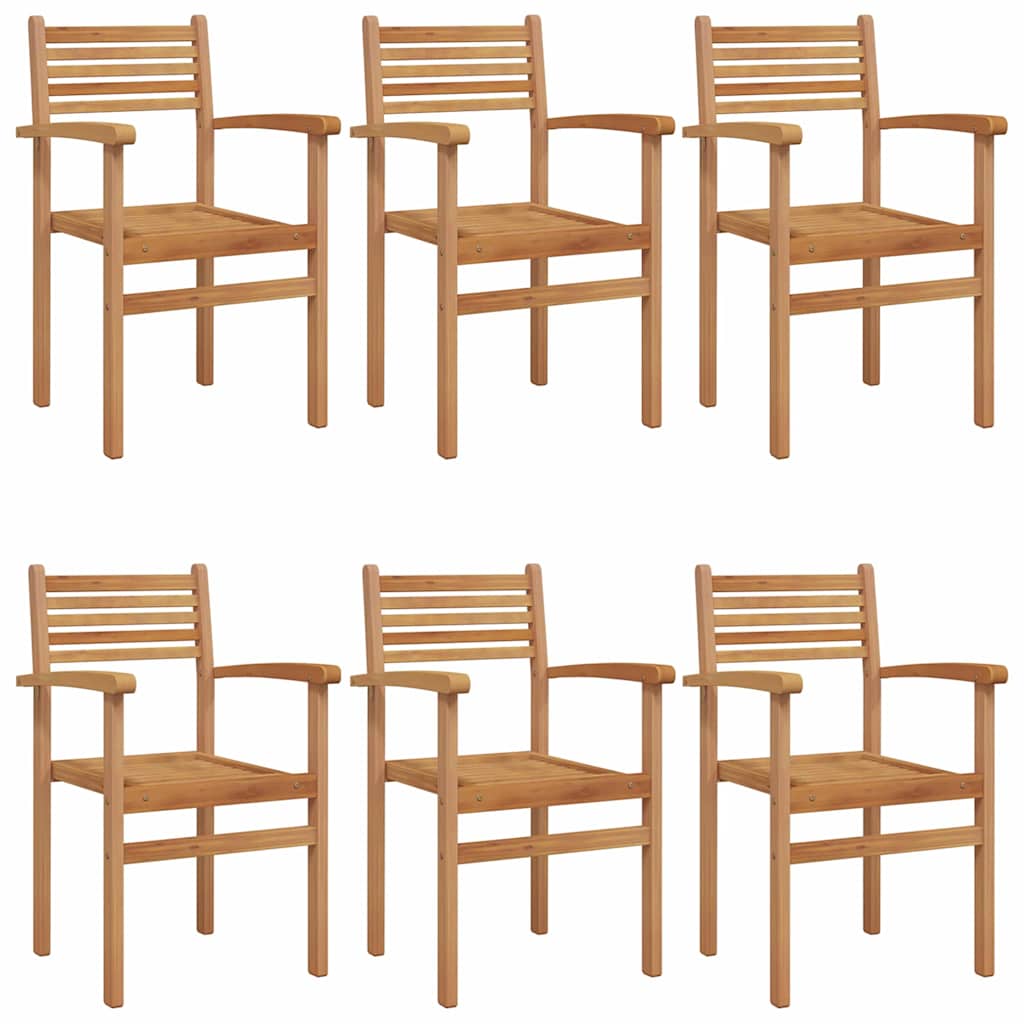 vidaXL Krzesło 6 pcs Brązowy 56 x 55 x 90.5 cm Lite drewno teakowe
