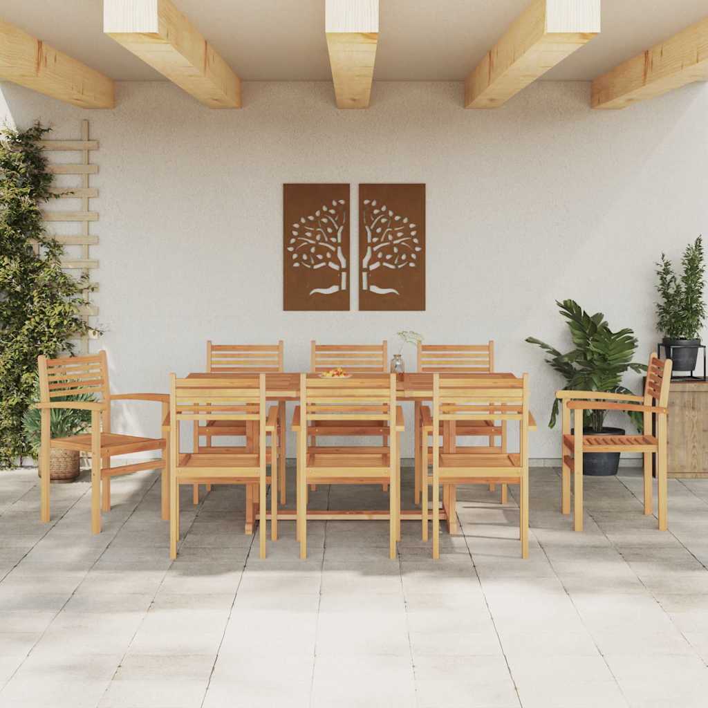 vidaXL Krzesło 8 pcs Brązowy 56 x 55 x 90.5 cm Lite drewno teakowe