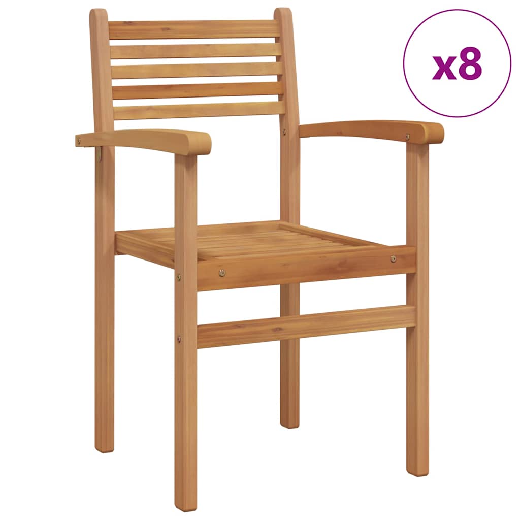 vidaXL Krzesło 8 pcs Brązowy 56 x 55 x 90.5 cm Lite drewno teakowe