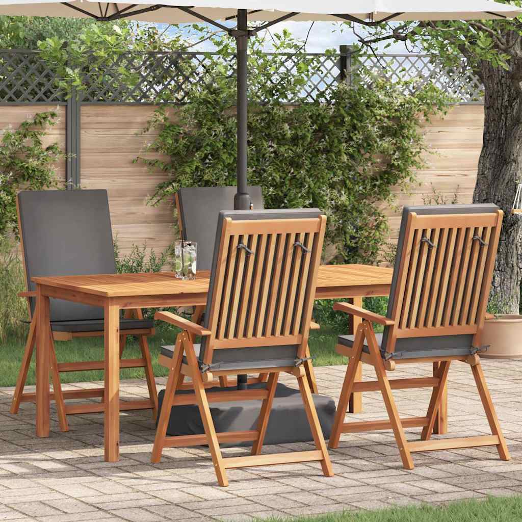 vidaXL Krzesło Ogrodowe 4 pcs Brązowy i szary 57 x 71,5 x 104 cm