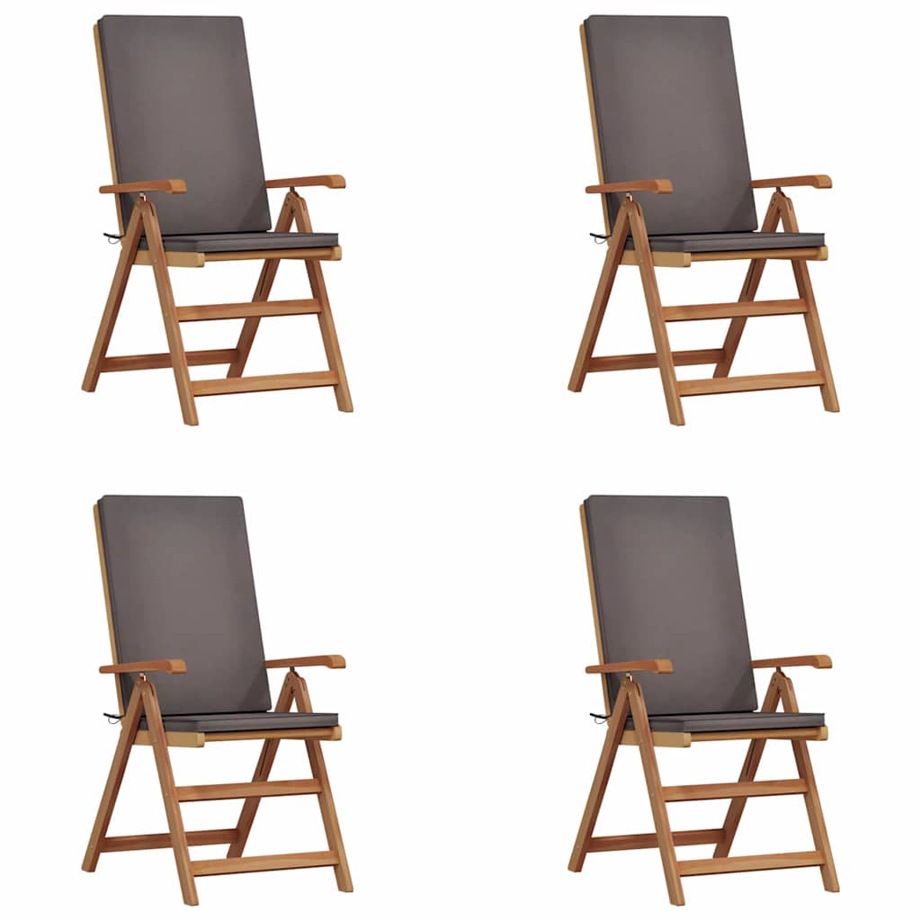 vidaXL Krzesło Ogrodowe 4 pcs Brązowy i szary 57 x 71,5 x 104 cm