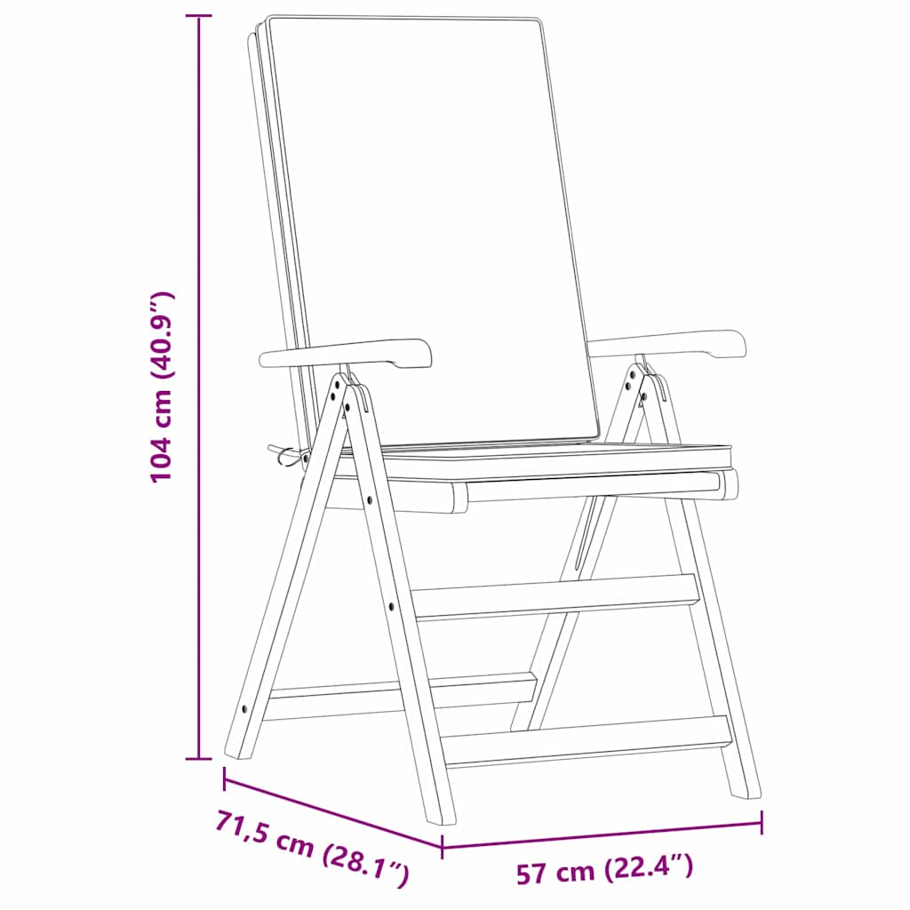 vidaXL Krzesło Ogrodowe 4 pcs Brązowy i szary 57 x 71,5 x 104 cm
