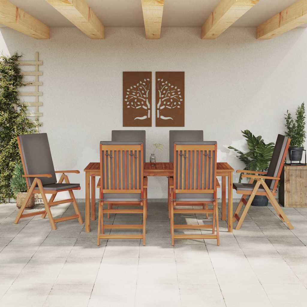 vidaXL Krzesło Ogrodowe 6 pcs Brązowy i szary 57 x 71,5 x 104 cm