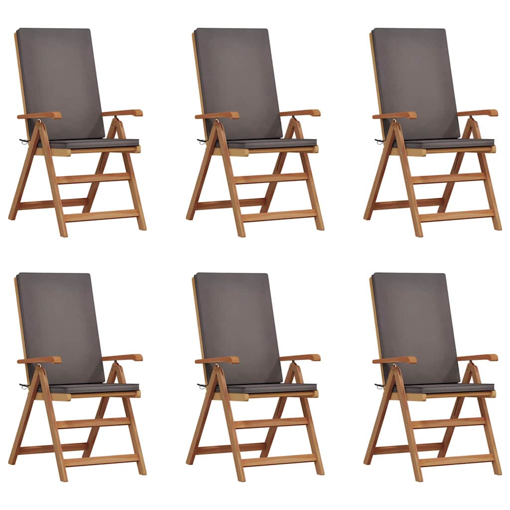 vidaXL Krzesło Ogrodowe 6 pcs Brązowy i szary 57 x 71,5 x 104 cm