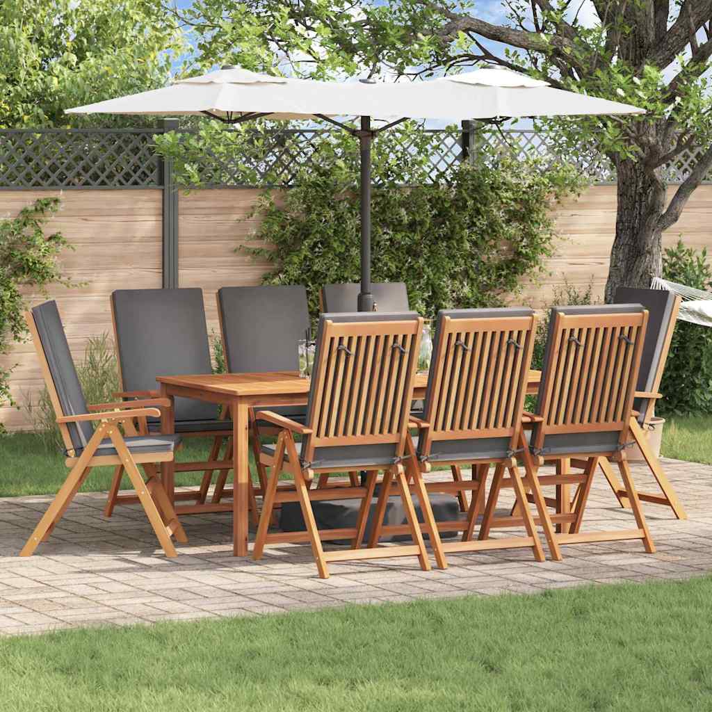vidaXL Krzesło Ogrodowe 8 pcs Brązowy i szary 57 x 71,5 x 104 cm
