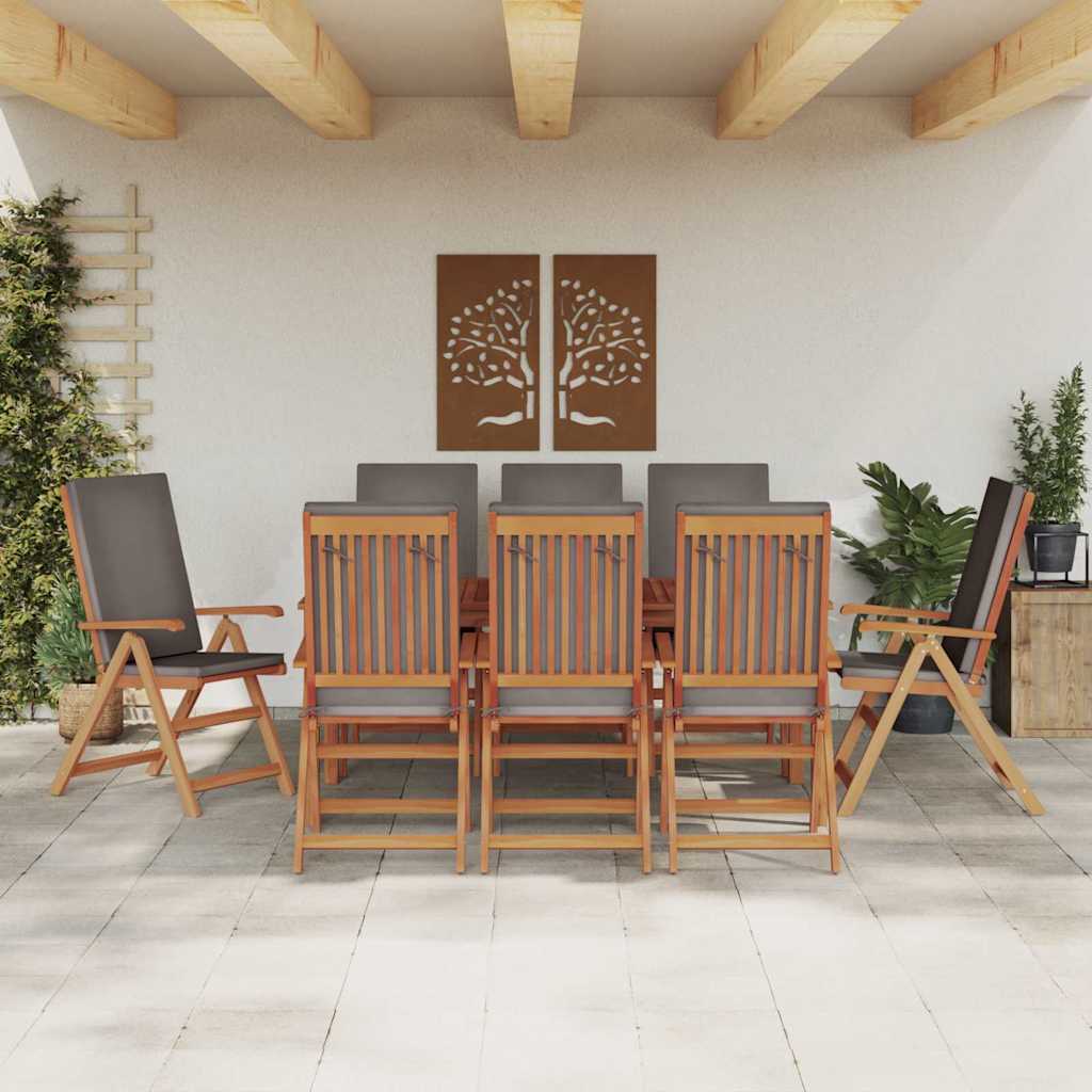 vidaXL Krzesło Ogrodowe 8 pcs Brązowy i szary 57 x 71,5 x 104 cm