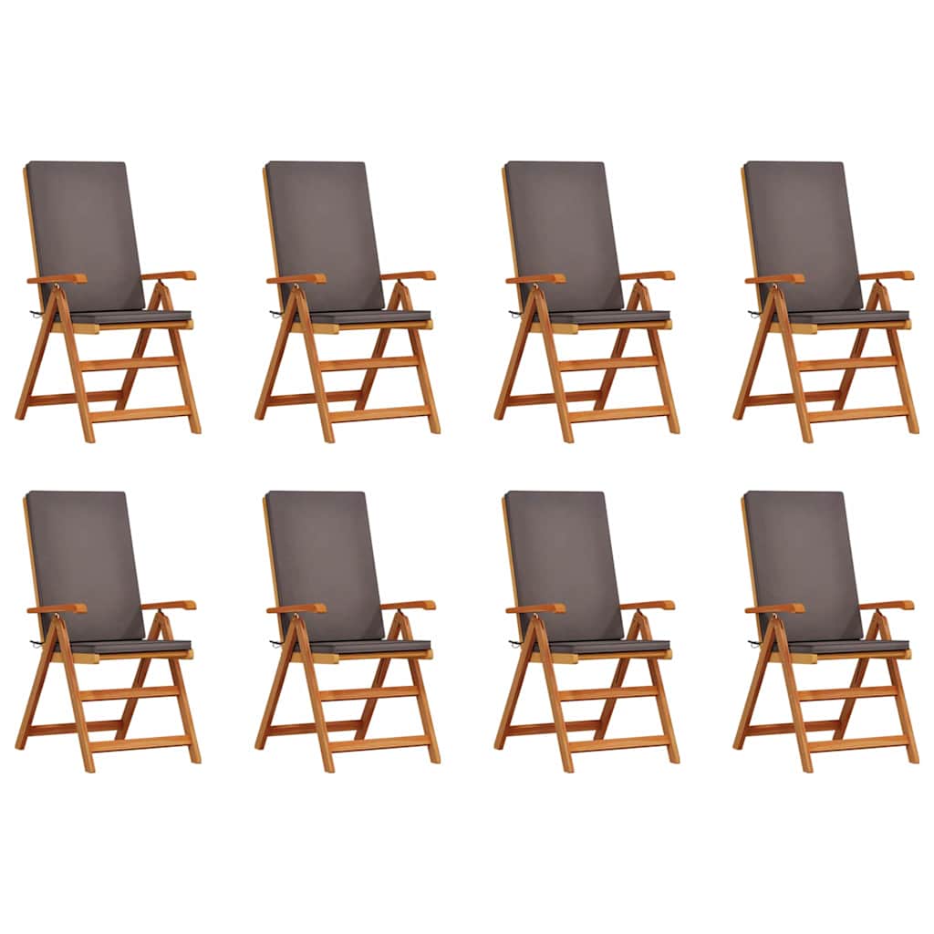 vidaXL Krzesło Ogrodowe 8 pcs Brązowy i szary 57 x 71,5 x 104 cm