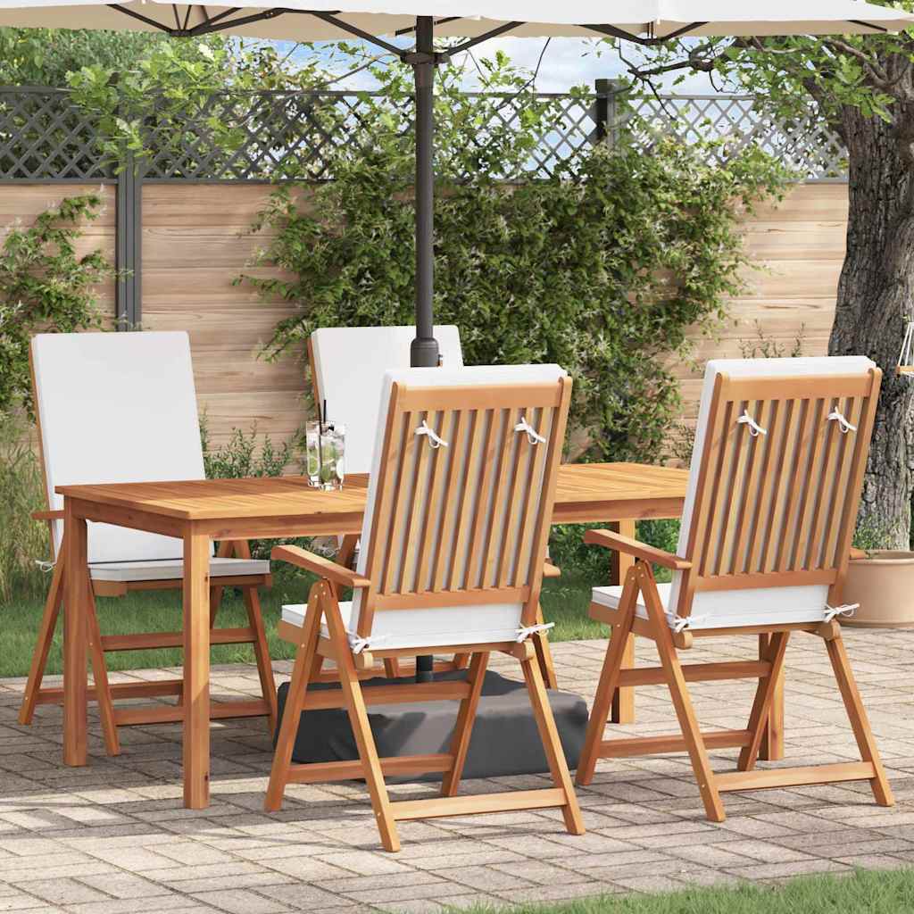 vidaXL Krzesło Ogrodowe 4 pcs Brązowy i biały 57 x 71,5 x 104 cm