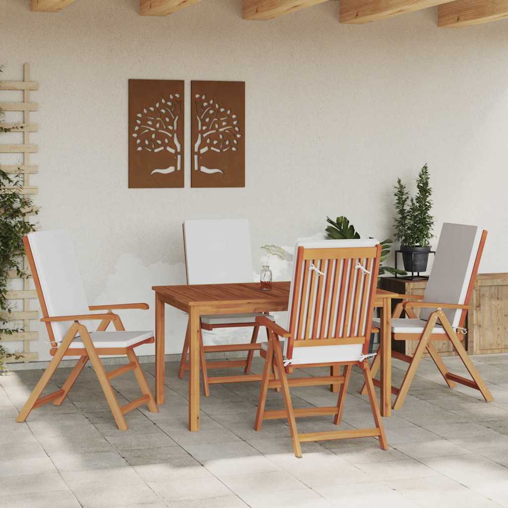 vidaXL Krzesło Ogrodowe 4 pcs Brązowy i biały 57 x 71,5 x 104 cm