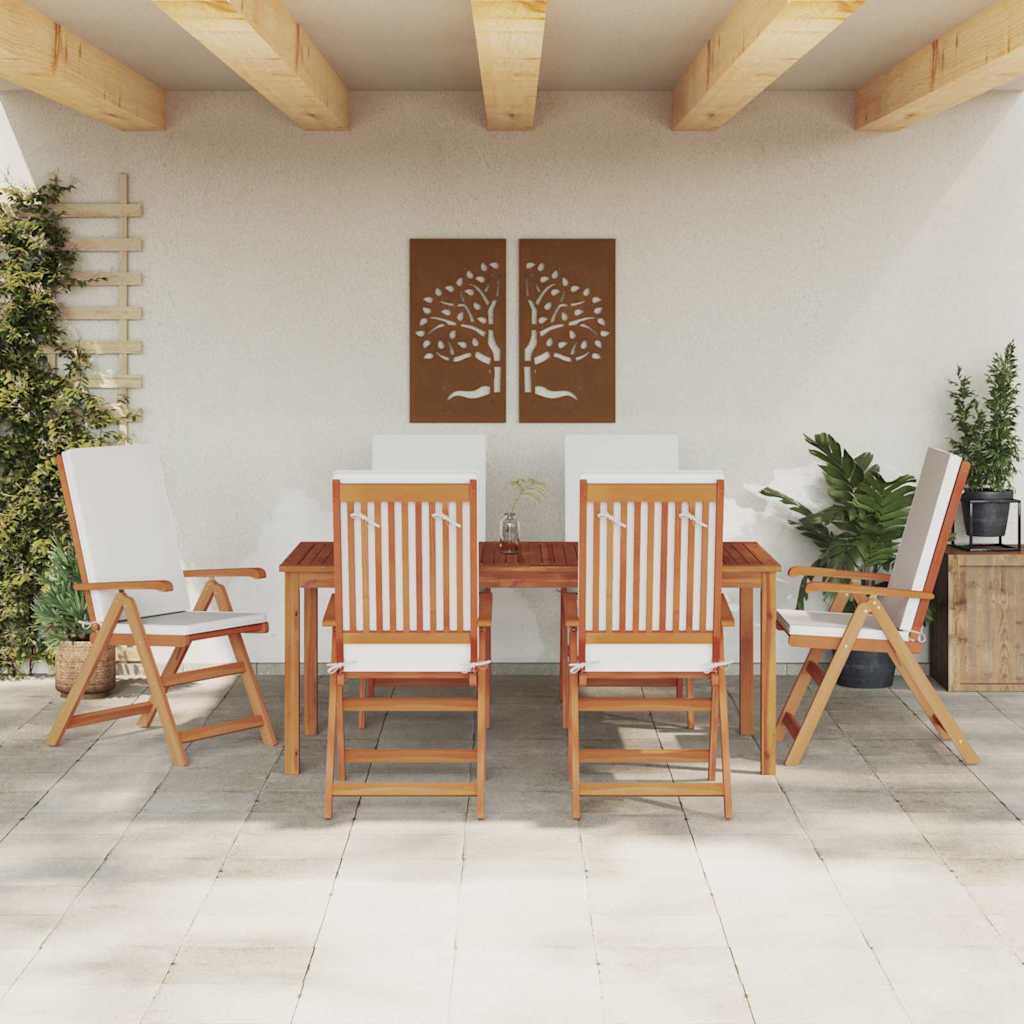 vidaXL Krzesło Ogrodowe 6 pcs Brązowy i biały 57 x 71,5 x 104 cm