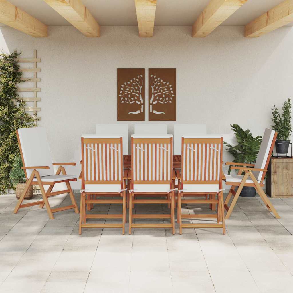 vidaXL Krzesło Ogrodowe 8 pcs Brązowy i biały 57 x 71,5 x 104 cm