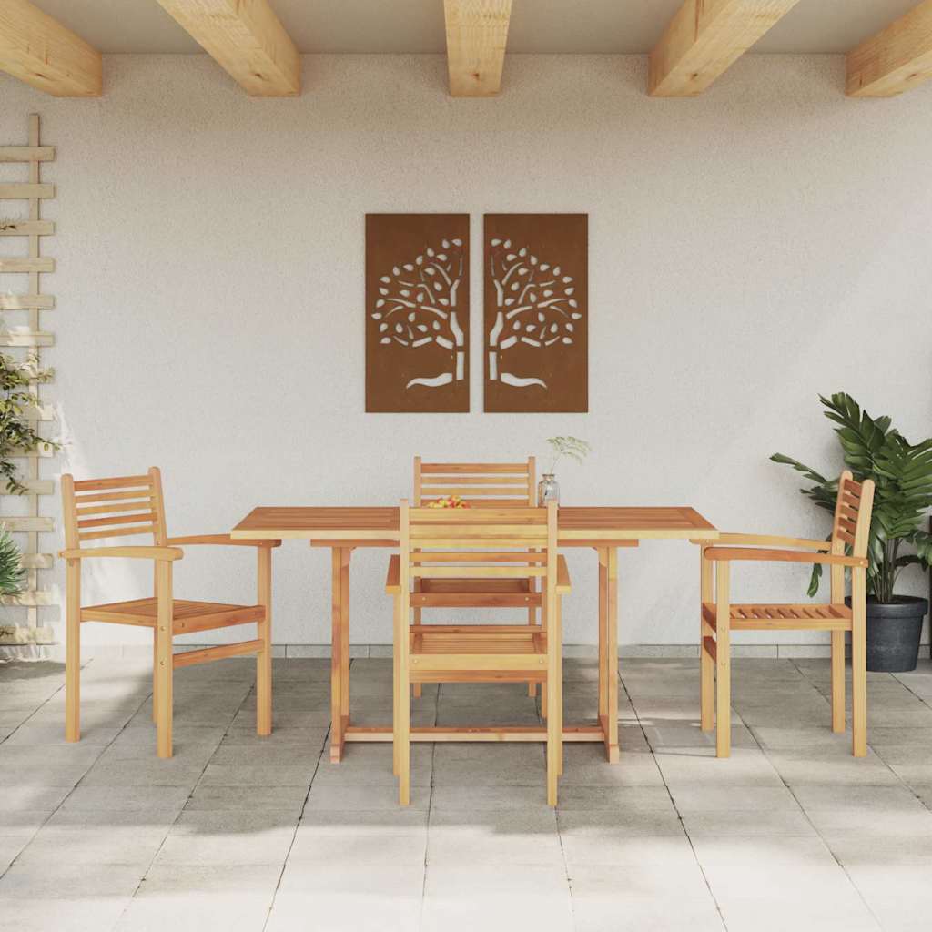 vidaXL Zestaw do jadalni w ogrodzie 5 pcs Naturalny Lite Drewno Akacji
