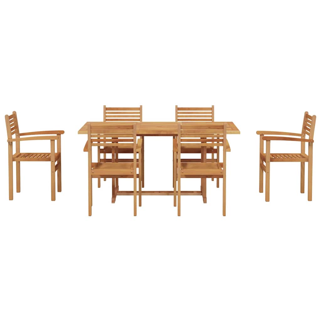 vidaXL Zestaw do jadalni w ogrodzie 7 pcs Naturalny Lite Drewno Akacji