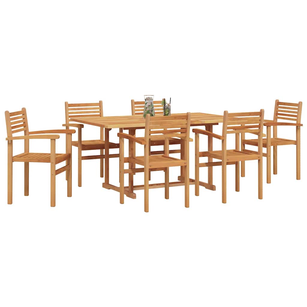 vidaXL Zestaw do jadalni w ogrodzie 7 pcs Naturalny Lite Drewno Akacji