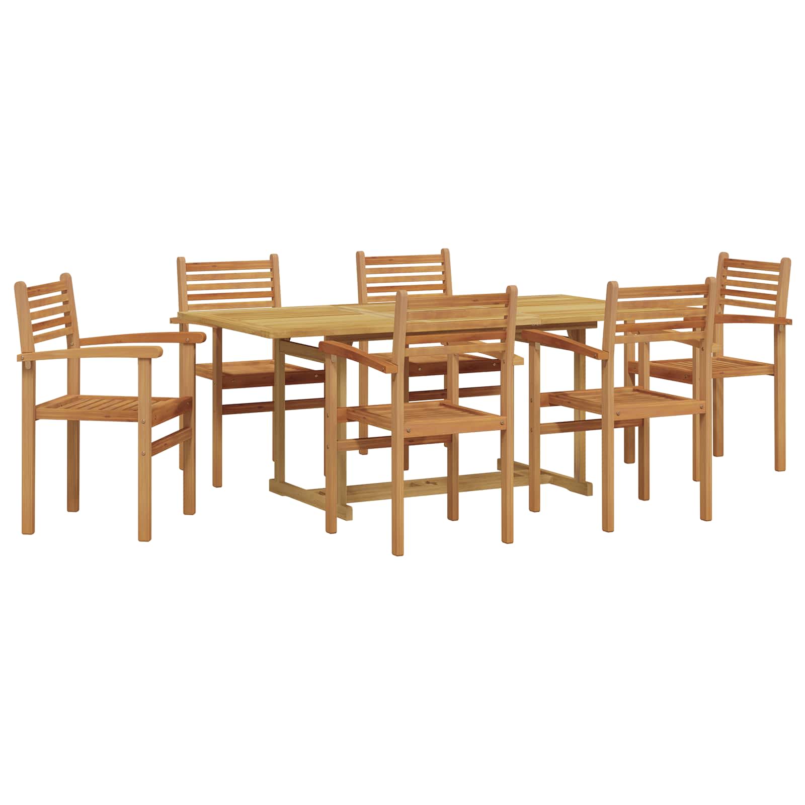 vidaXL Zestaw do jadalni w ogrodzie 7 pcs Brązowy Lite drewno teakowe