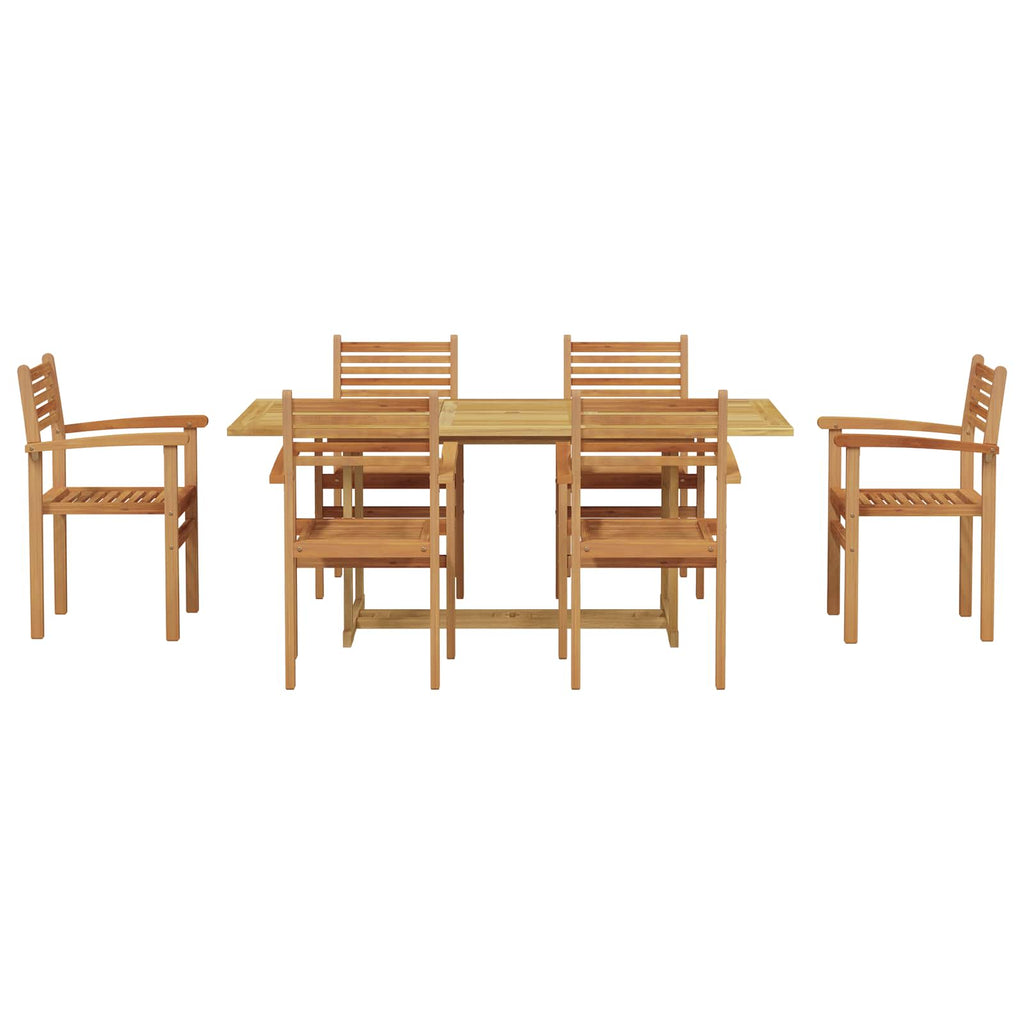 vidaXL Zestaw do jadalni w ogrodzie 7 pcs Brązowy Lite drewno teakowe