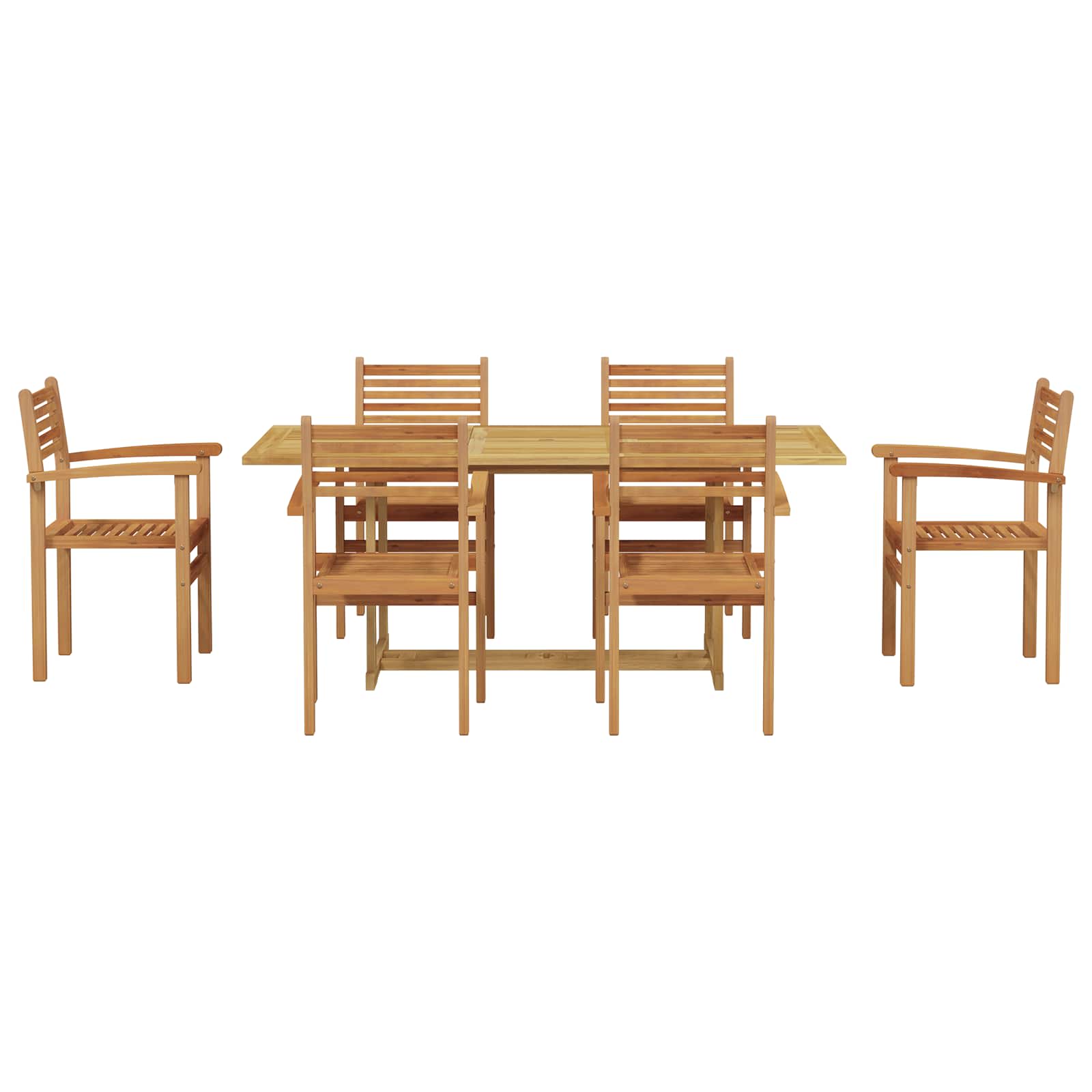 vidaXL Zestaw do jadalni w ogrodzie 7 pcs Brązowy Lite drewno teakowe