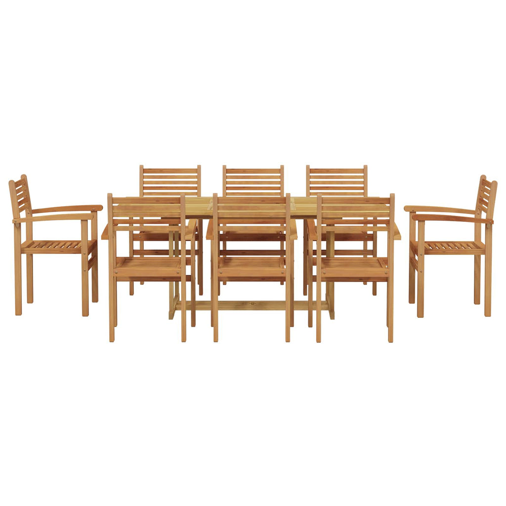 vidaXL Zestaw do jadalni w ogrodzie 9 pcs Brązowy Lite drewno teakowe