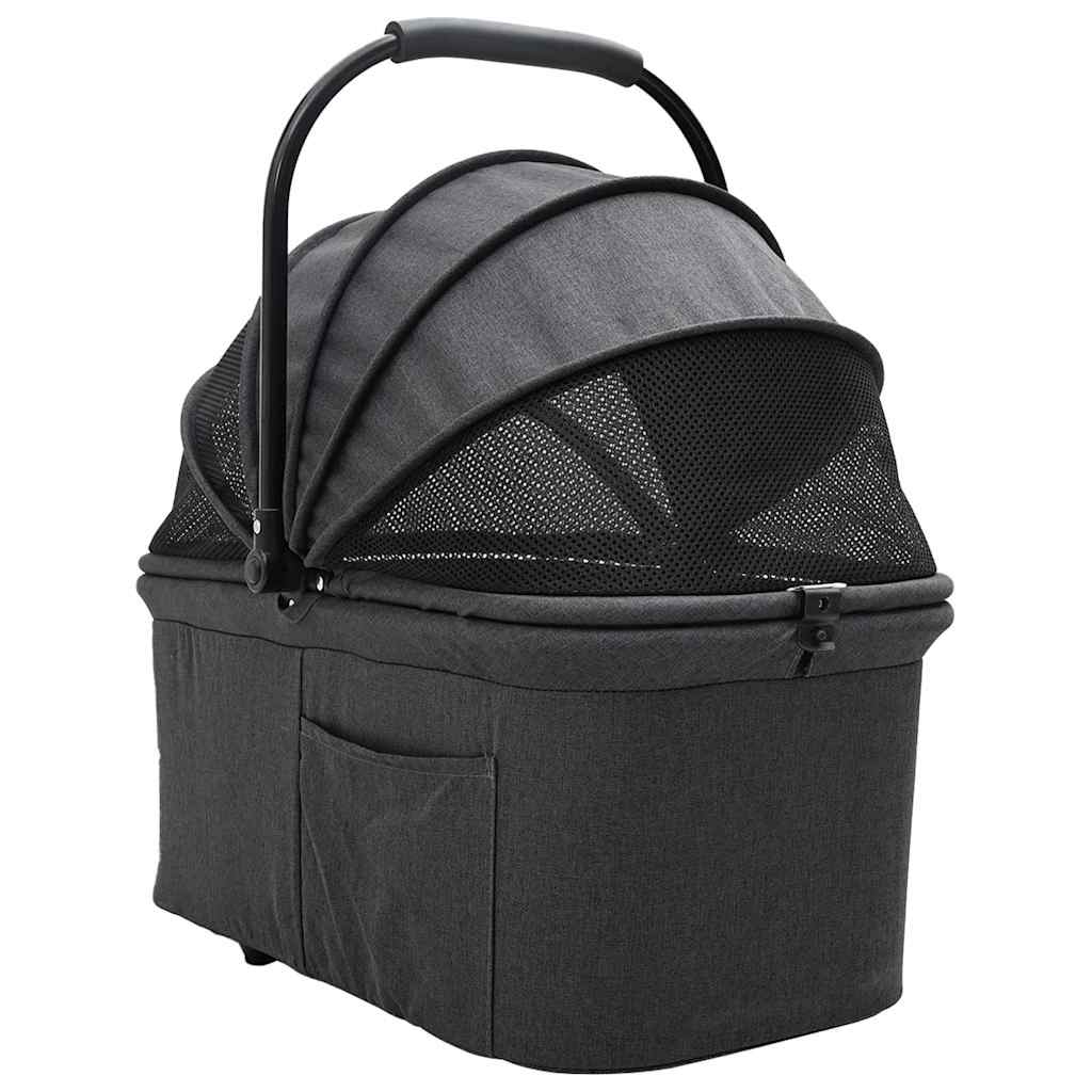 vidaXL Składany wózek dla zwierząt Czarny 78 x 54 x 101 cm Poliester