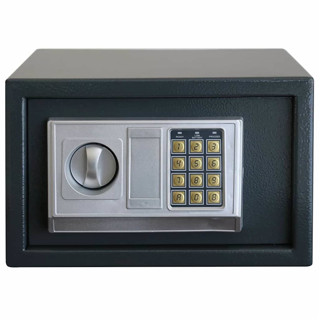 vidaXL Sejf cyfrowy Z blokadą ciemno szary 31 x 20 x 20 cm Stal