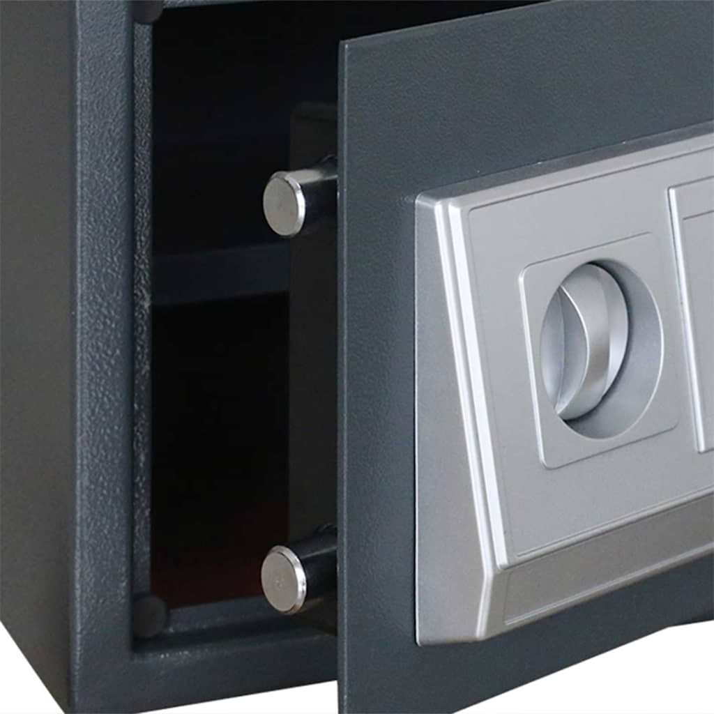 vidaXL Sejf cyfrowy Z blokadą ciemno szary 35 x 25 x 25 cm Stal