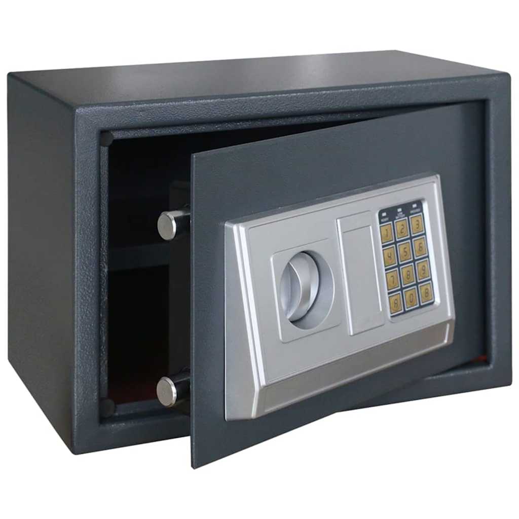vidaXL Sejf cyfrowy Z blokadą ciemno szary 35 x 25 x 25 cm Stal