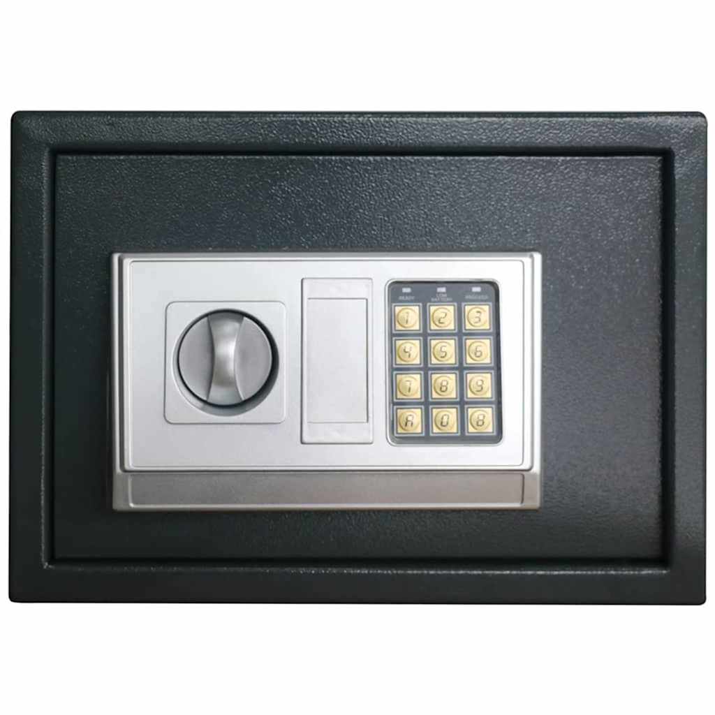 vidaXL Sejf cyfrowy Z blokadą ciemno szary 35 x 25 x 25 cm Stal