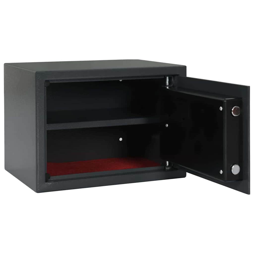 vidaXL Sejf cyfrowy Z blokadą ciemno szary 35 x 25 x 25 cm Stal